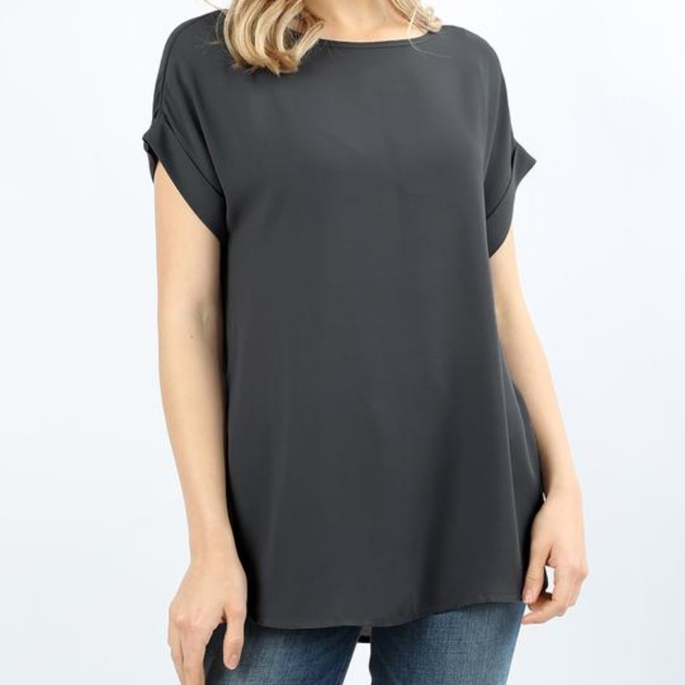 ASH GREY CUFF SHORT SLEEVE NWT